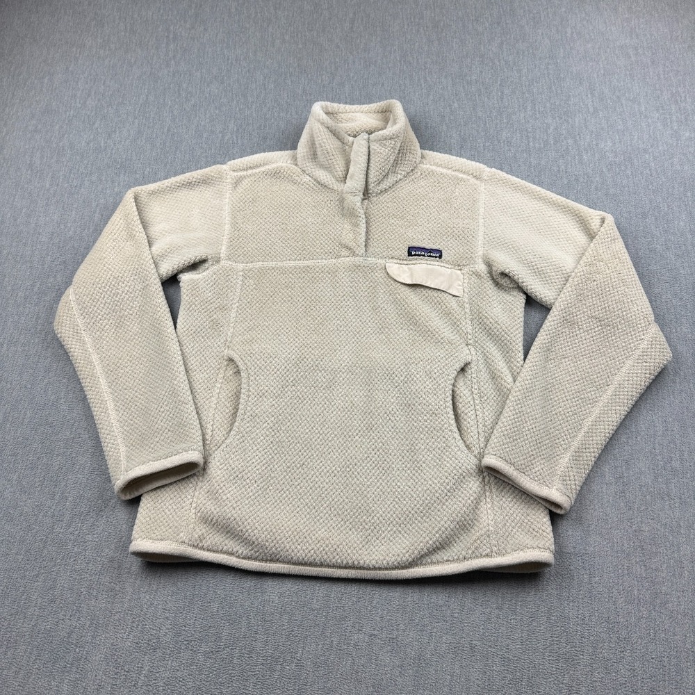 Patagonia Pullover Womens Small Beige Re-Tool Snap T Fleece Outdoor Top 25441